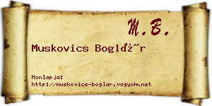 Muskovics Boglár névjegykártya